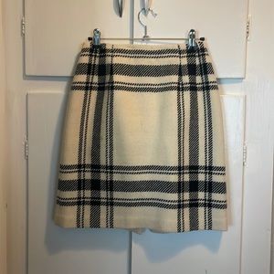 Black and off white plaid miniskirt.